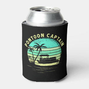 Vintage Pontoon Captain Funny Pontoon Boat.p Can Cooler