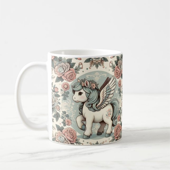 Vintage Pony's Delightful Blooms  Coffee Mug (Left)