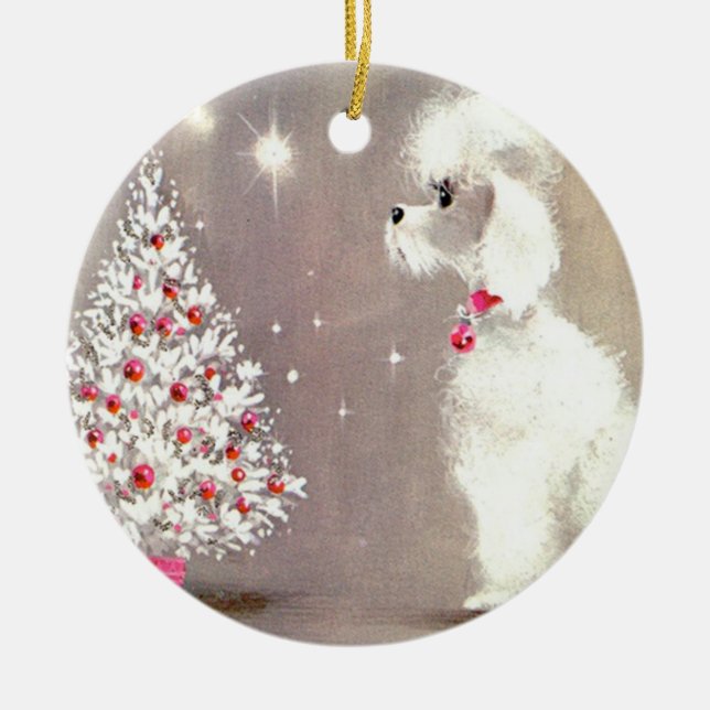 Vintage Poodle Ornament (Front)