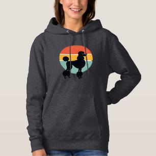 Vintage Poodle Sunset Retro Dog Silhouette Circle  Hoodie
