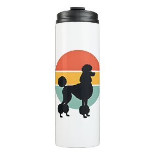 Vintage Poodle Sunset Retro Dog Silhouette Circle  Thermal Tumbler