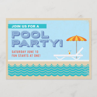 Vintage Pool Party Invite