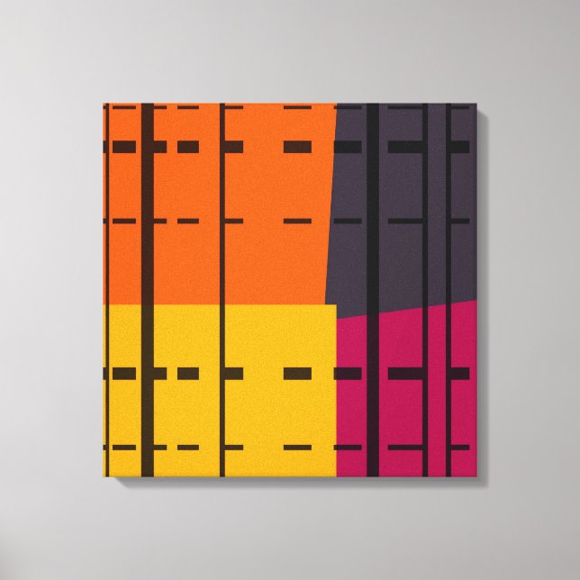 Vintage Pop Art Colourful Pattern Canvas Print (Front)