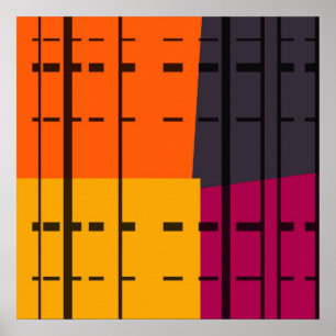 Vintage Pop Art Colourful Pattern Poster