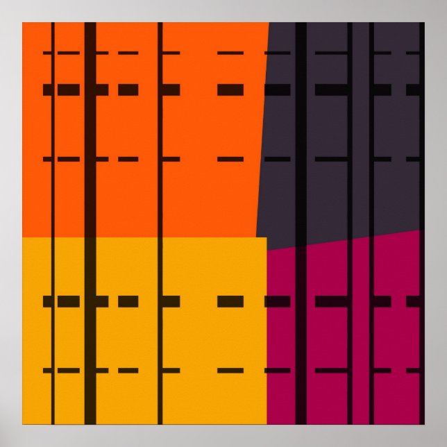 Vintage Pop Art Colourful Pattern Poster (Front)