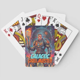 Vintage Pop Art Comic Astronaut Space BBQ Alien Playing Cards