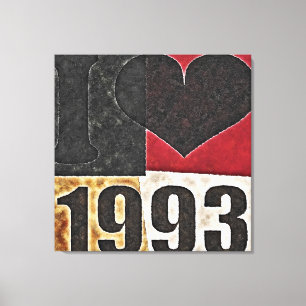 Vintage Pop Art - I heart 1993 - Wrapped Canvas