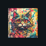 Vintage Pop Art, Louis Wain Style, Beautiful Cat Canvas Print<br><div class="desc">Vintage Pop Art,  Louis Wain Style,  Beautiful Cat</div>