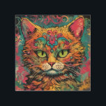 Vintage Pop Art, Louis Wain Style, Beautiful Cat Wood Wall Art<br><div class="desc">Vintage Pop Art,  Louis Wain Style,  Beautiful Cat</div>