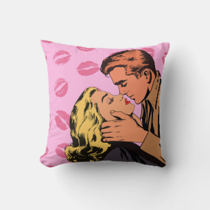 Vintage Pop Art Romance - Retro Love Illustration Cushion