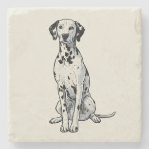 Vintage Pop Art Spotted Dalmatian Dog Comic Stone Coaster