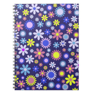 Vintage Pop Art Style Daisy Flowers Pattern Notebook