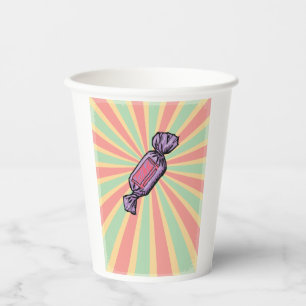 Vintage Pop Art Wrapped Candy Paper Cups