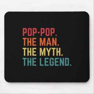 Vintage Pop-pop Man Myth Legend Daddy Grandpa Fath Mouse Pad