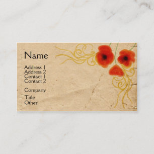 Vintage Poppies Business Card
