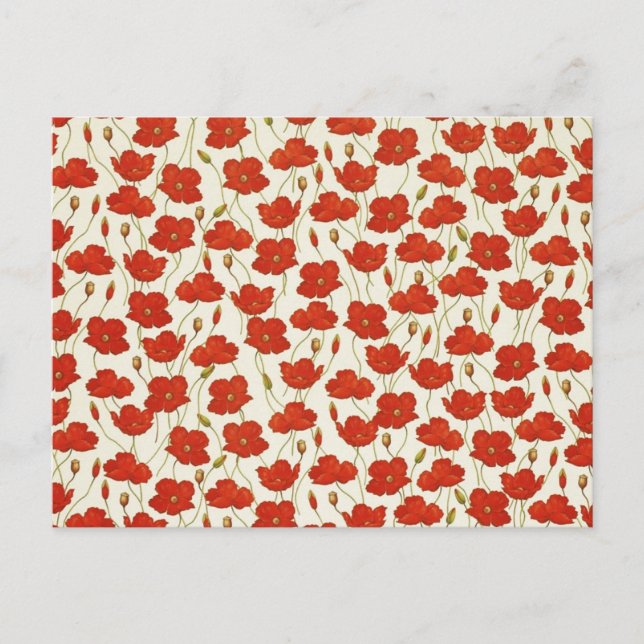 Vintage Poppies Postcard (Front)