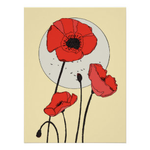 Vintage Poppies Poster