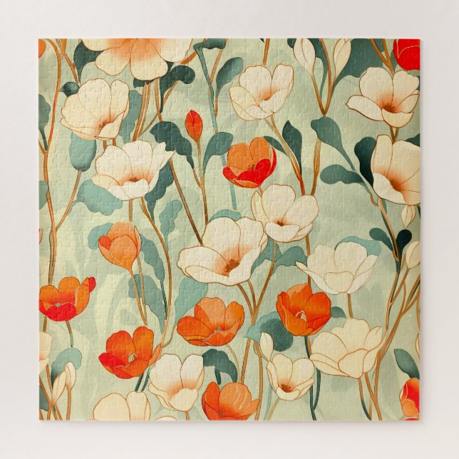 Vintage Poppy Blossom Jigsaw Puzzle (Vertical)