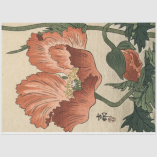 Vintage Poppy Flower Tissue Paper