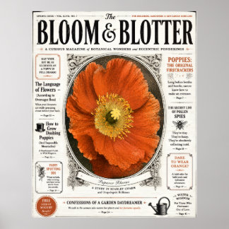 Vintage Poppy Magazine Cover Printable Wall Art