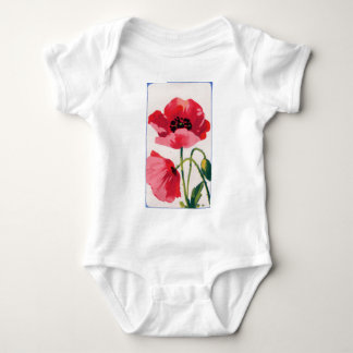 Vintage Poppy Print Baby Bodysuit