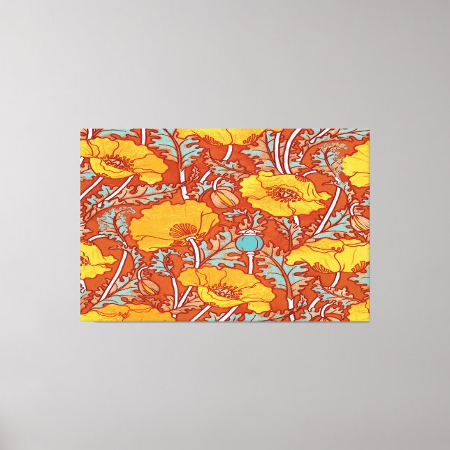 Vintage Poppy ~ Stretched Canvas Print (Front)