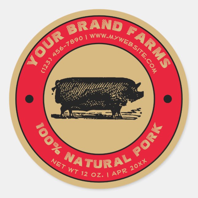 Vintage Pork Label Template (Front)