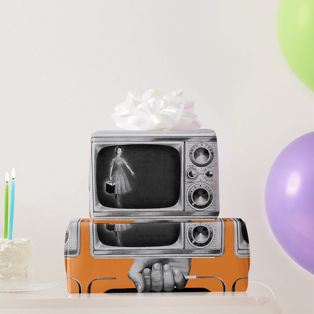 Vintage Portable Television Wrapping Paper (Creator Uploaded)