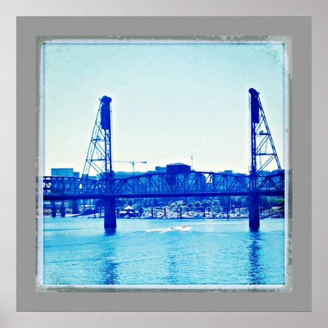 Vintage Portland Bridge Poster (Front)