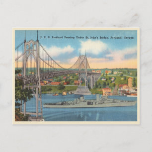 Vintage Portland Oregon At. John's Bridge Postcard