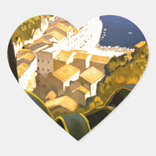 Vintage Portofino Italy Heart Sticker
