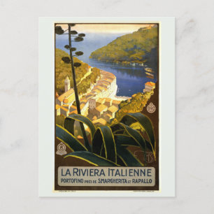Vintage Portofino Italy Italian Riviera Travel Postcard