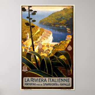 Vintage Portofino Travel Poster