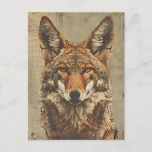 Vintage Portrait of a coyote Postcard