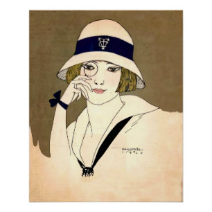 vintage portrait of a flapper poster