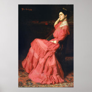 Vintage portrait of a woman by Thomas Anshutz Pos Poster