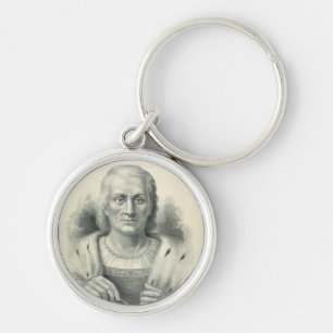 Vintage Portrait of Christopher Columbus Key Ring