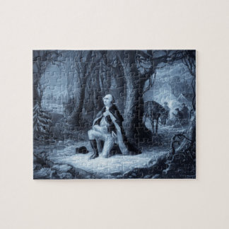 Vintage Portrait of George Washington Praying Jigsaw Puzzle