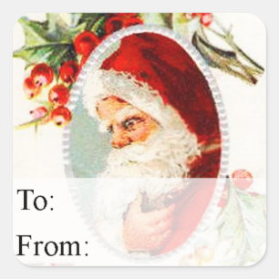 Vintage Portrait of Santa Christmas Gift Tag