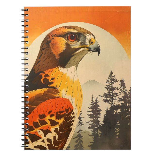 Vintage Portrait of the Cooper's Hawk Notebook (Front)