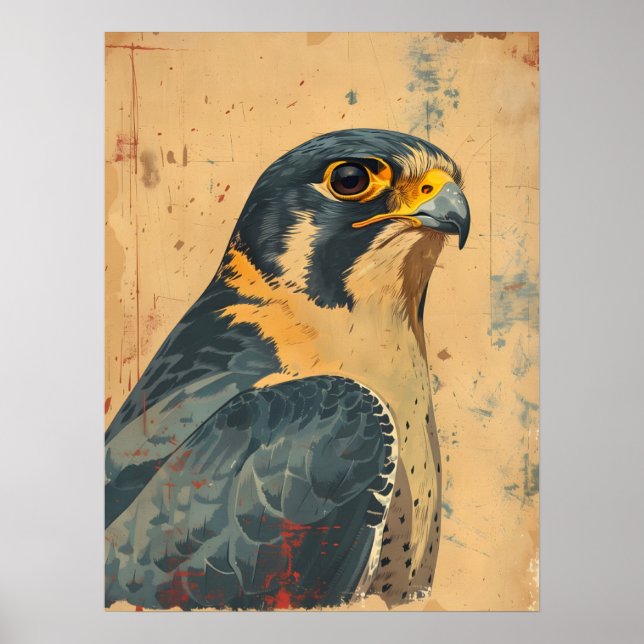 Vintage Portrait of the Merlin Falcon Poster (Front)