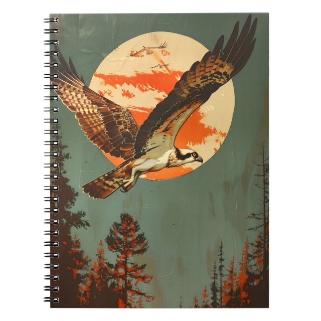 Vintage Portrait of the Osprey Notebook (Front)