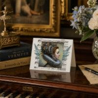 Vintage Portrait Thank You Card Renaissance Woman 