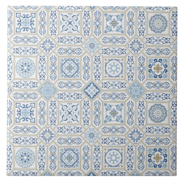 Vintage Portugal Azulejo traditional Tile (Front)