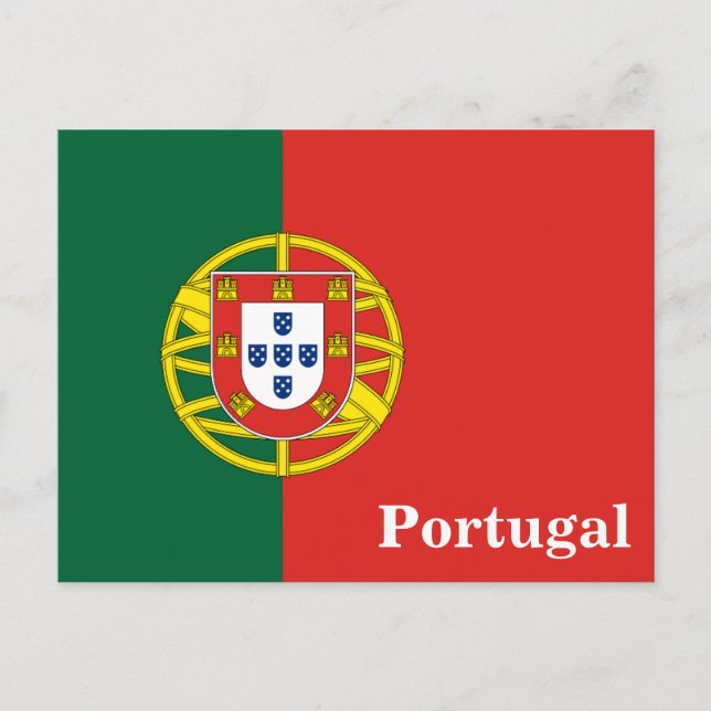 Vintage Portugal Flag Travel Tourism Postcard (Front)