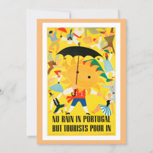 Vintage Portugal Travel Poster Card