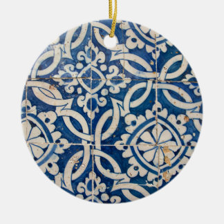 Vintage portuguese azulejo ceramic tree decoration