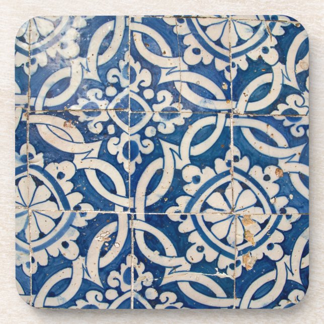 Vintage portuguese azulejo coaster (Front)