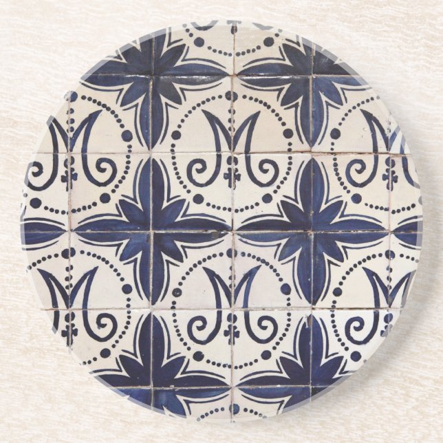 Vintage portuguese azulejo coaster (Front)