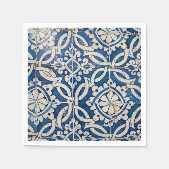 Vintage portuguese azulejo napkin (Front)